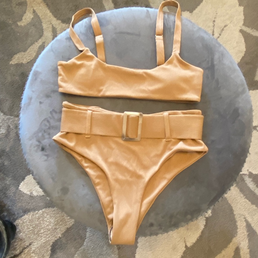 Tan/beige high waisted bikini BRAND NEW